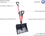 Snow Joe SJ-SHLV20-RED Poly Back-Saving Telescoping, 20-inch Snow Shovel- Red