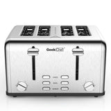 Prohibit Shelves In The Amazon. Toaster 4 Slice, Geek Chef Stainless Steel Extra-Wide Slot Toaster With Dual Control Panels Of Bagel,Defrost,Cancel Function,Ban Amazon