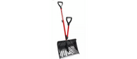 Snow Joe SJ-SHLV20-RED Poly Back-Saving Telescoping, 20-inch Snow Shovel- Red